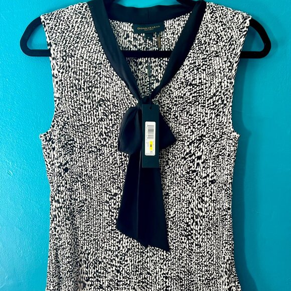DONNA KARAN Black & White Sleeveless Tank Top - Lightweight, Versatile, Classy! - Picture 1 of 7